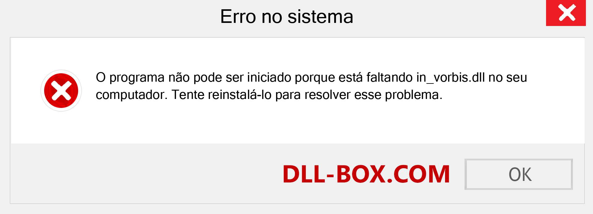 Arquivo in_vorbis.dll ausente ?. Download para Windows 7, 8, 10 - Correção de erro ausente in_vorbis dll no Windows, fotos, imagens